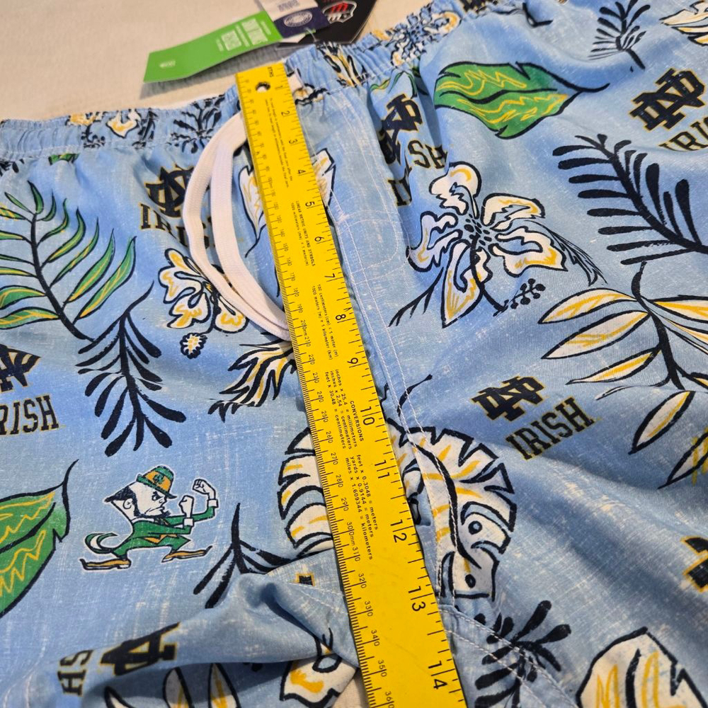 Men's Wes and Willy Notre Dame Fighting Irish Swim Trunks XL Blue Green NWT - Picture 4 of 14